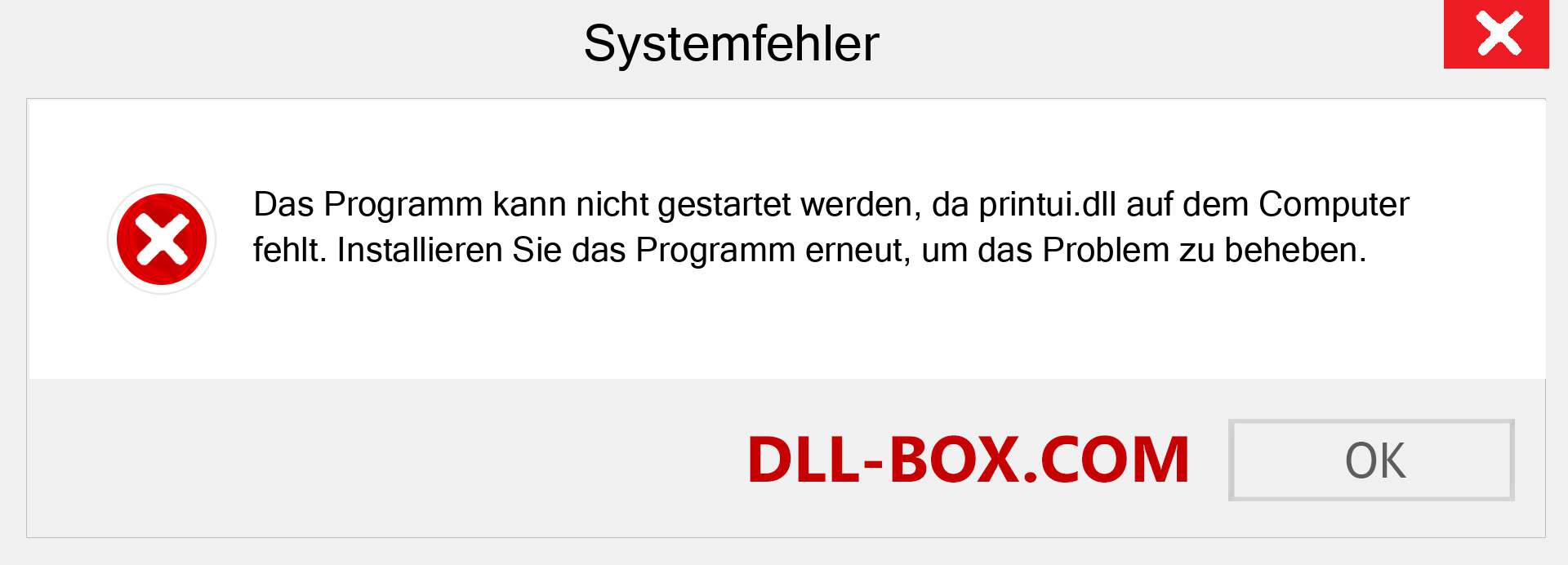 printui.dll-Datei fehlt?. Download für Windows 7, 8, 10 - Fix printui dll Missing Error unter Windows, Fotos, Bildern