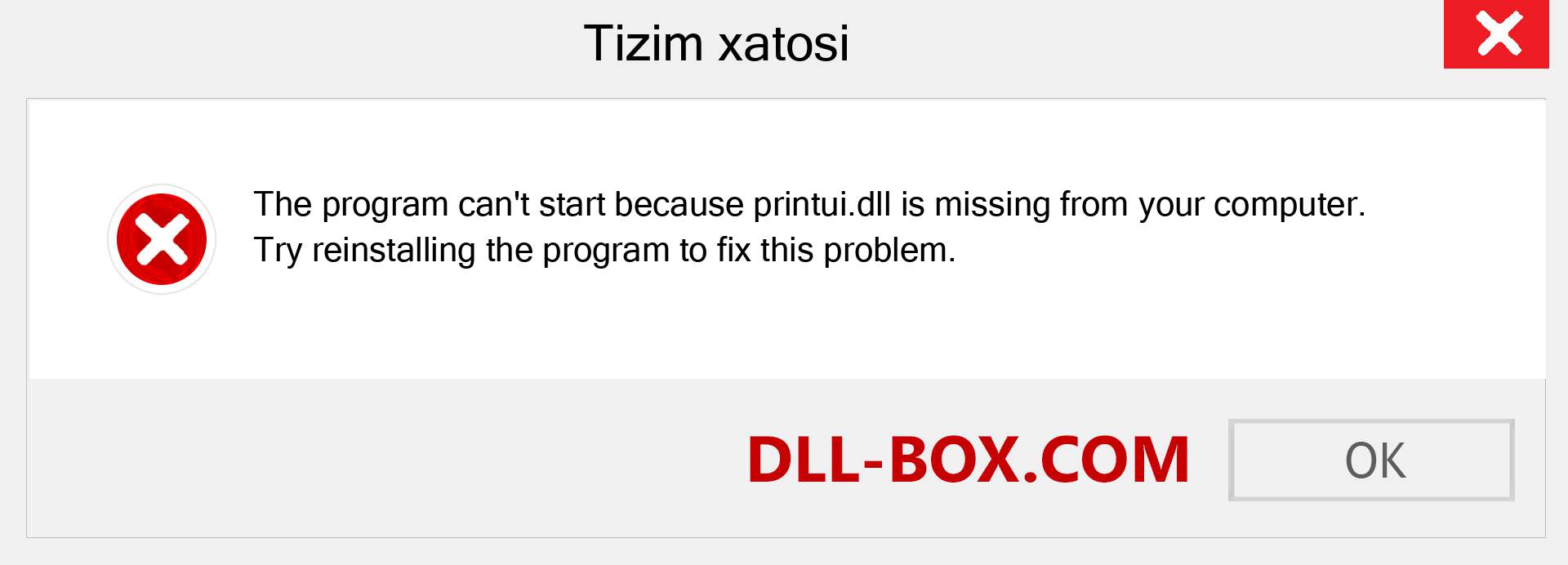 printui.dll fayli yo'qolganmi?. Windows 7, 8, 10 uchun yuklab olish - Windowsda printui dll etishmayotgan xatoni tuzating, rasmlar, rasmlar